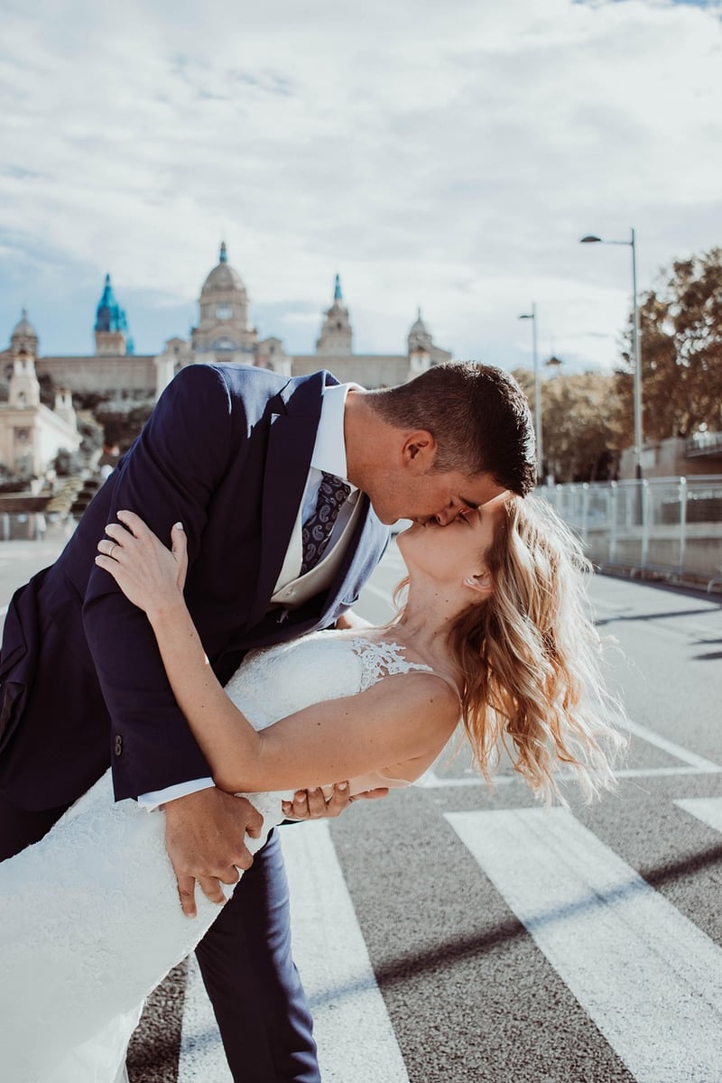 Sunset Wedding Kiss